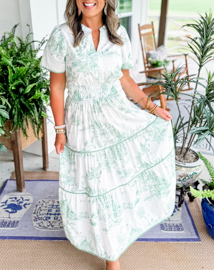 Margot | Classic Toile Maxi Dress