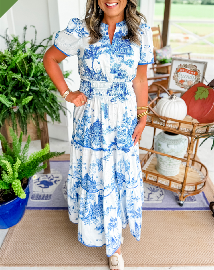 Margot | Classic Toile Maxi Dress