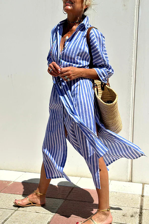Anne | Classic Striped Shirt Dress
