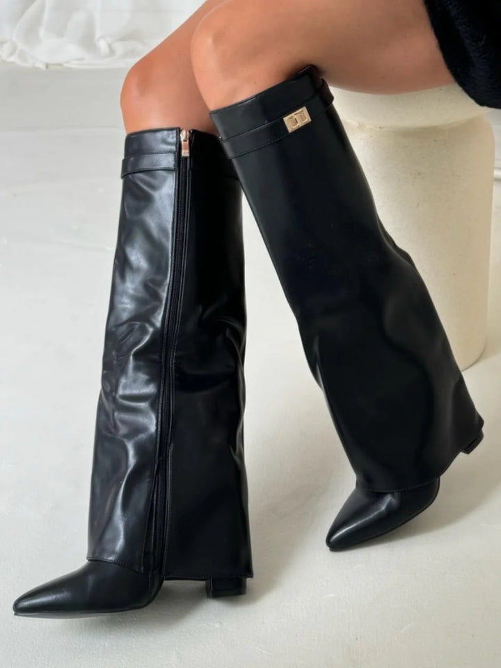 AGATHA™ – Knee-High Flared Top Boots for Women