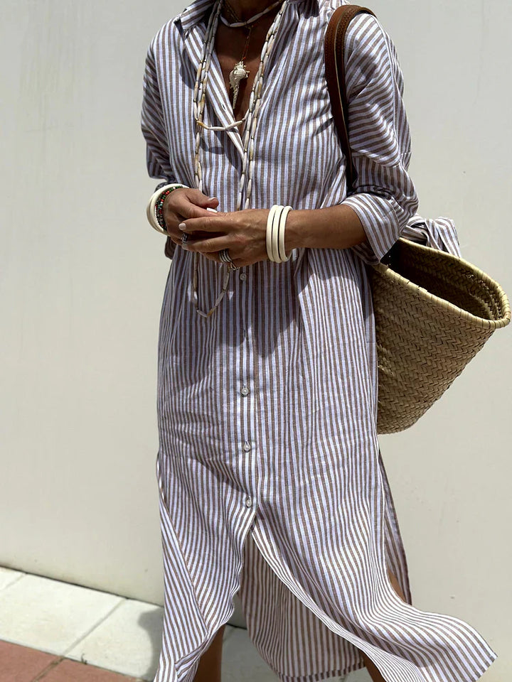 Anne | Classic Striped Shirt Dress